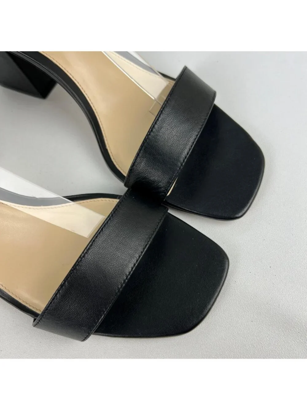 Vince Camuto Womens Margry Block Heel Sandal Black Leather Ankle Strap size 11